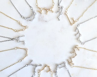 Gold Constellation Necklace / Zodiac Necklace / Birth Sign Necklace / zodiac / star sign jewelry / birthday necklace / birth sign / virgo