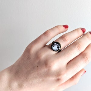 VENTA Anillo de latón ajustable con luna llena