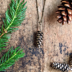 Pine Cone Necklace - Pinecone Jewelry - Pine cone Winter Wedding - Pine Tree Necklace