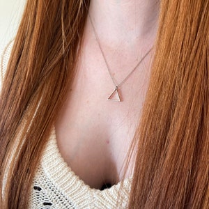 Silver Triangle Necklace / Unisex Silver Necklace image 3