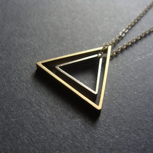 Air Element Double Triangle Necklace / Alchemy Double Triangle / Minimalist Triangle Necklace / Sacred Geometry