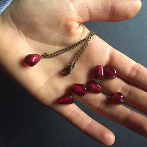 Pomegranate Seed Necklace / Pomegranate Fruit Necklace/ Fruit Jewelry /Vegan Necklace /Fertility Gift for Her / Pomegranate Pendant image 7