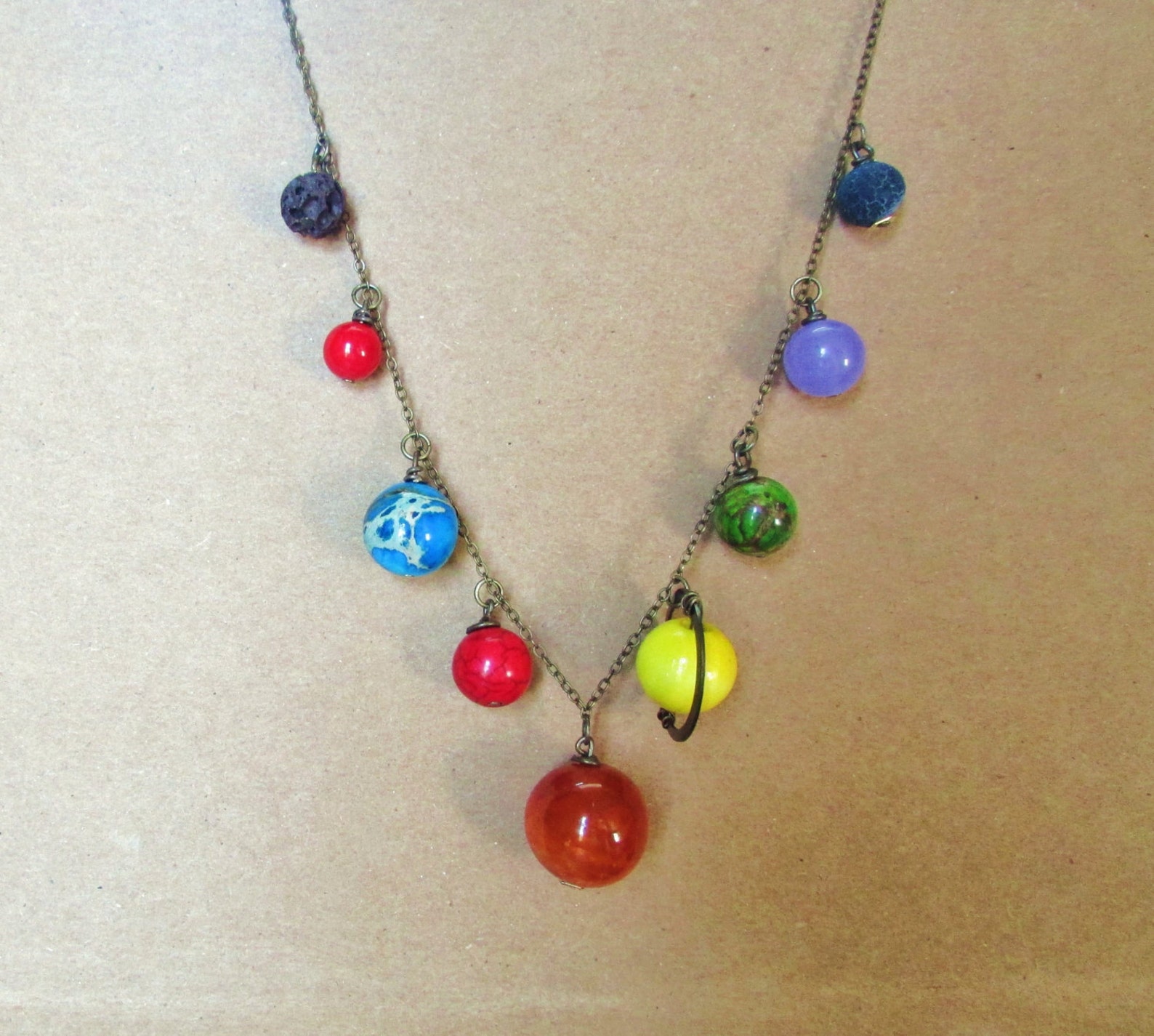 Planets Necklace Solar System the Nine Planets on Antique - Etsy