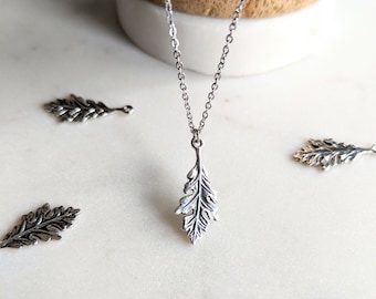 Sterling Silver Oak Leaf Necklace / Miniature Oak Leaf / Leaf Jewelry / Silver Leaf / Oak Tree / Sterling Silver Necklace
