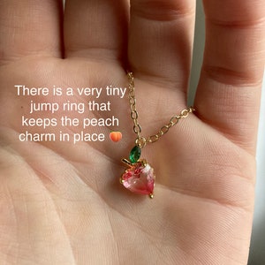 ORIGINELE Ariana Grande perzik ketting/fruit sieraden/fruit ketting/we kunnen geen vrienden ketting/perziken/Ari perzik ketting zijn afbeelding 3