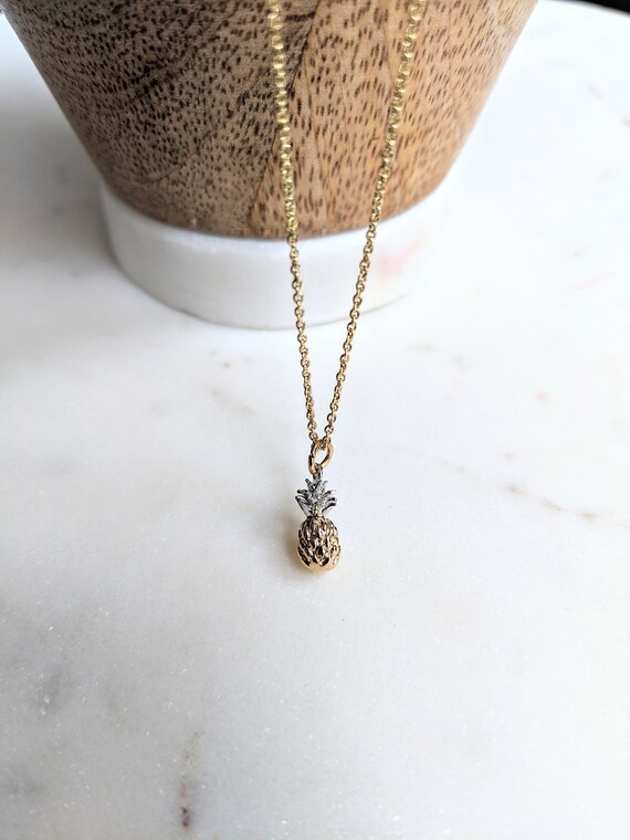 Tiny Gold Pineapple Necklace Dainty Pineapple Jewelry Tropical