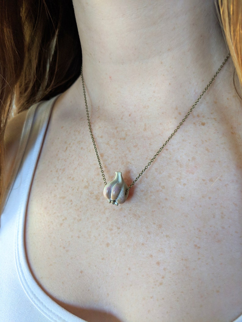 Garlic Necklace Garlic Garlic Bulb Food Jewelry Vegan Etsy