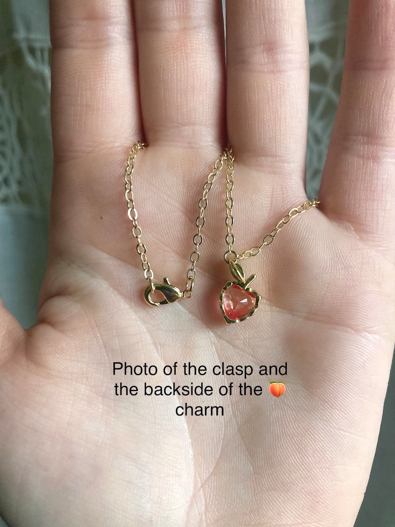 Collana ORIGINALE Ariana Grande Peach / Gioielli di frutta / Collana di frutta / Non possiamo essere amici Collana / Pesche / Collana di pesche Ari immagine 4