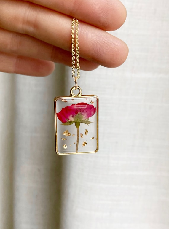 Pressed shop rose jewelry