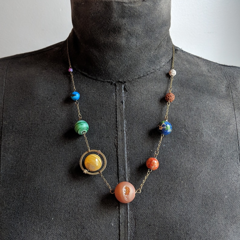 Planet Necklace Planets Jewelry Galaxy Necklace, Galaxy Jewelry Solar System Necklace space jewelry image 3