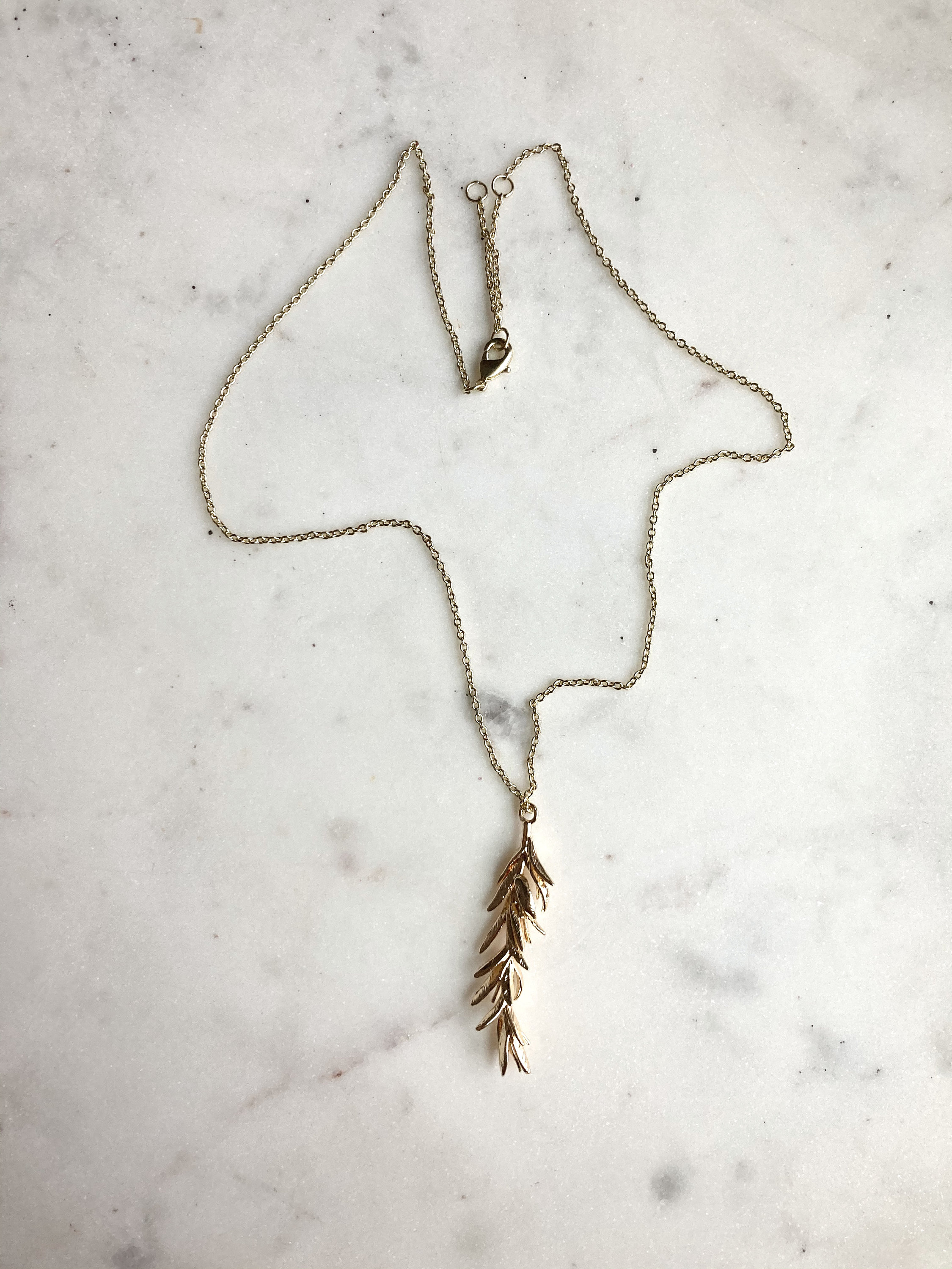 Gold Rosemary Necklace / Herb Necklace / Rosemary Herb / Gold Etsy