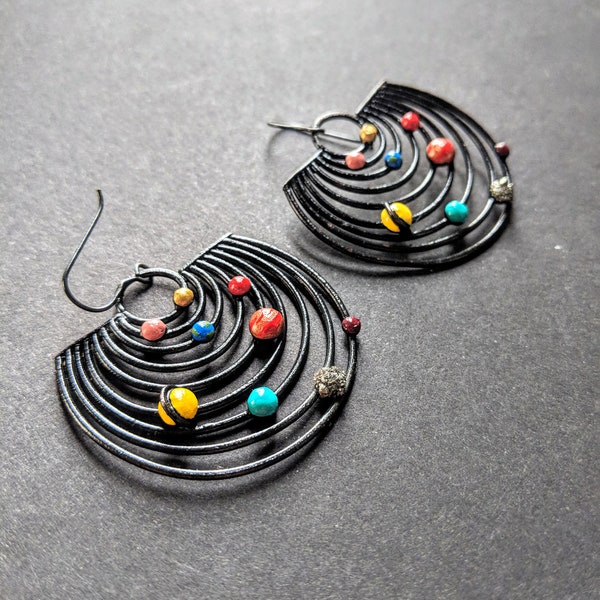 Solar System Orbit Earrings / Planets Jewelry /Galaxy Earrings / Outer Space Jewelry