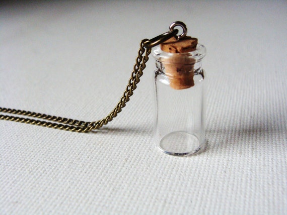 Miniature Bottle Necklace / Bottle Necklace / Jar Necklace / Flask