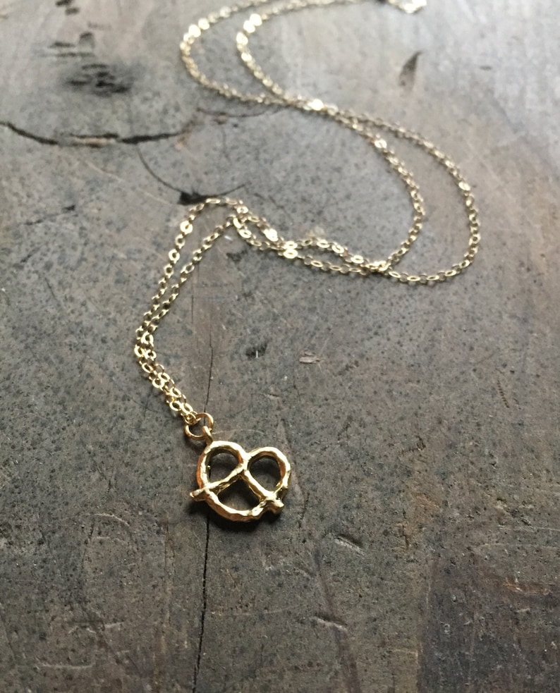 Pretzel Necklace / Gold Necklace / Soft Pretzel / Pretzel Day Etsy UK
