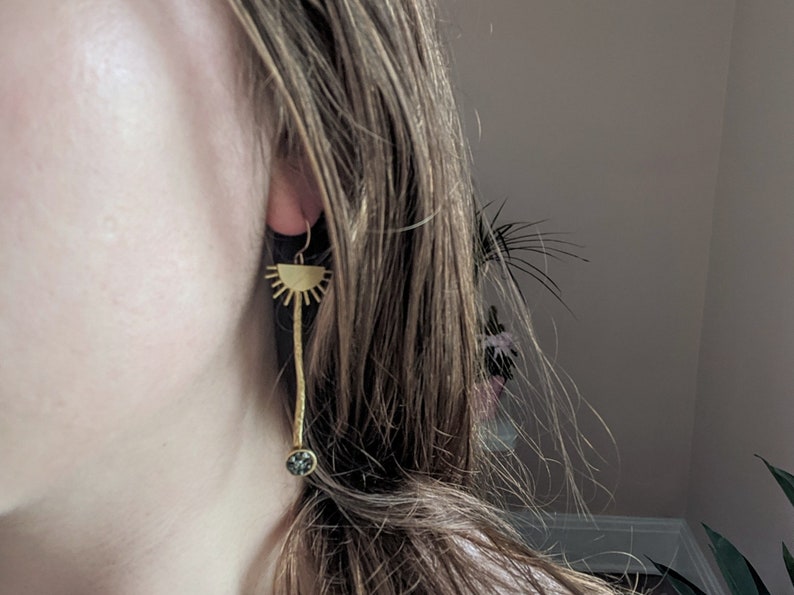 Sun and Moon Earrings dangle earrings celestial jewelry Moon earrings sun earrings brass bohemian jewelry my sun and stars