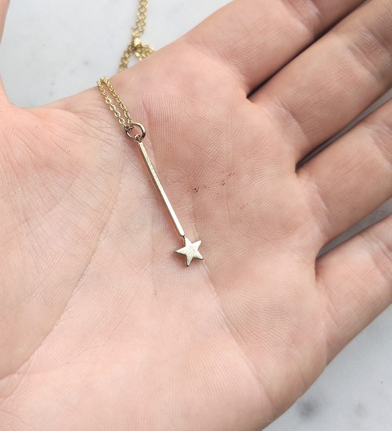 Fairy Godmother Wand Gold Necklace / Fairy Godmother / Cinderella / Magic Wand Jewelry / Godmother Gift image 2