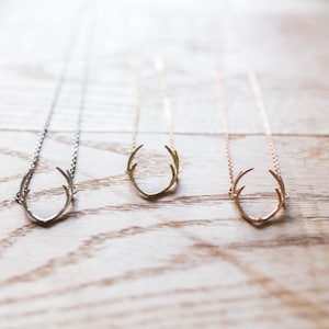 Antlers Necklace / Antler Necklace / Rose Gold Antler Necklace / Gold Antler Jewelry / Dainty Antler Necklace / Hunter Necklace