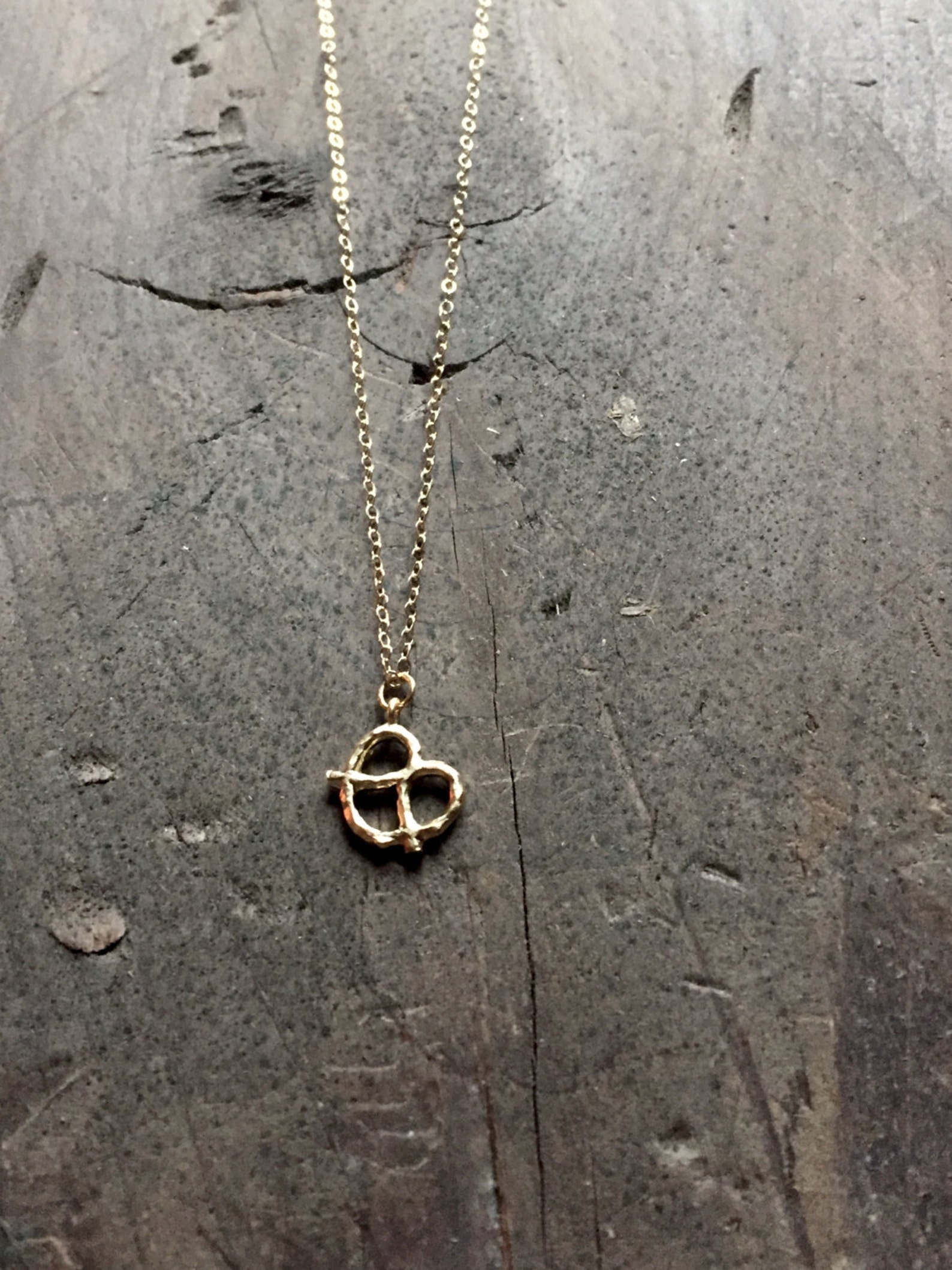 Pretzel Necklace / Gold Necklace / Soft Pretzel / Pretzel Day Etsy