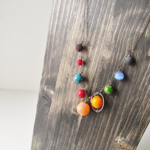 Planets Necklace / Solar System Necklace / Space Necklace / Planet Jewelry / Galaxy Necklace / Nebula Necklace