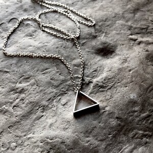Silver Triangle Necklace / Unisex Silver Necklace image 6