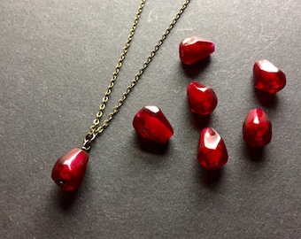 Pomegranate Seed Necklace / Pomegranate Fruit Necklace/ Fruit Jewelry /Vegan Necklace  /Fertility Gift for Her / Pomegranate Pendant