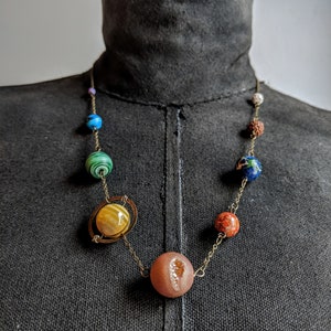 Planet Necklace Planets Jewelry Galaxy Necklace, Galaxy Jewelry Solar System Necklace space jewelry image 2