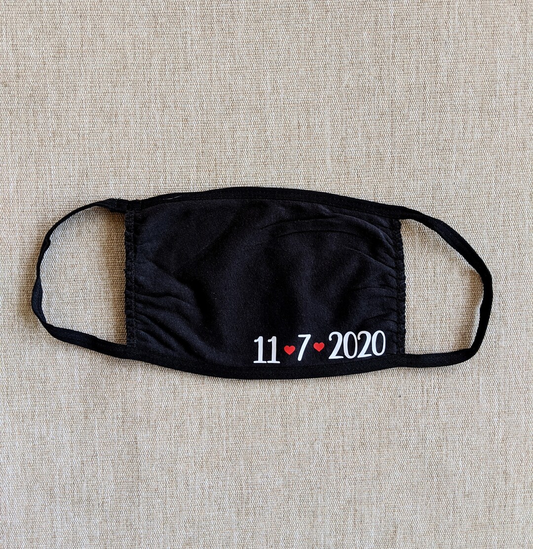 Personalized Wedding Date Face Mask Etsy