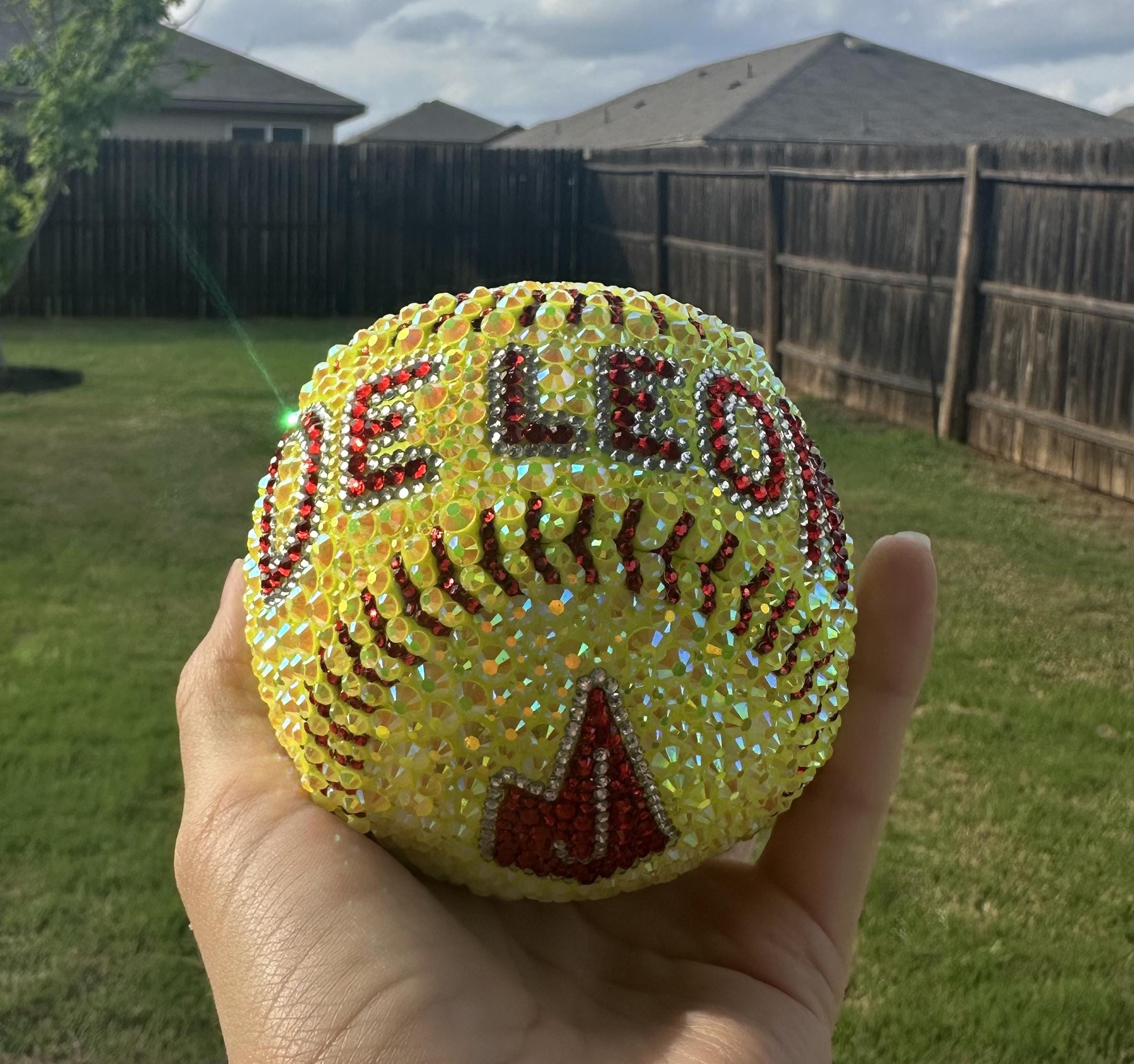 Rustic Softball Custom Rhinestone Softball | Personalized Sports Decor - Etsy