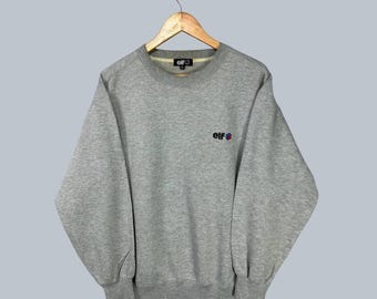 Vintage Elf-sweater met ronde hals grijs maat XX-LARGE Elf Racing-trui Japanse binnenlandse markt JDM
