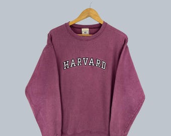 Vintage Harvard-sweater met ronde hals: bordeauxrode katoenen Lee-trui