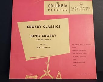 Vintage, Crosby Classics, Bing Crosby w/Orchestra LP435, Record Album. 33RPM., Columbia Records.