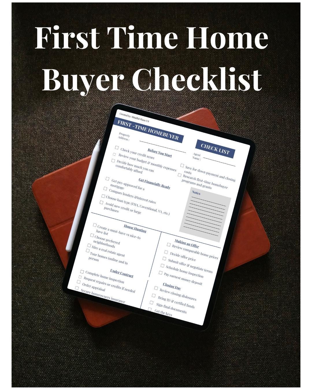 First-time Home Buyer Checklist | Printable PDF | One Page Guide - Etsy