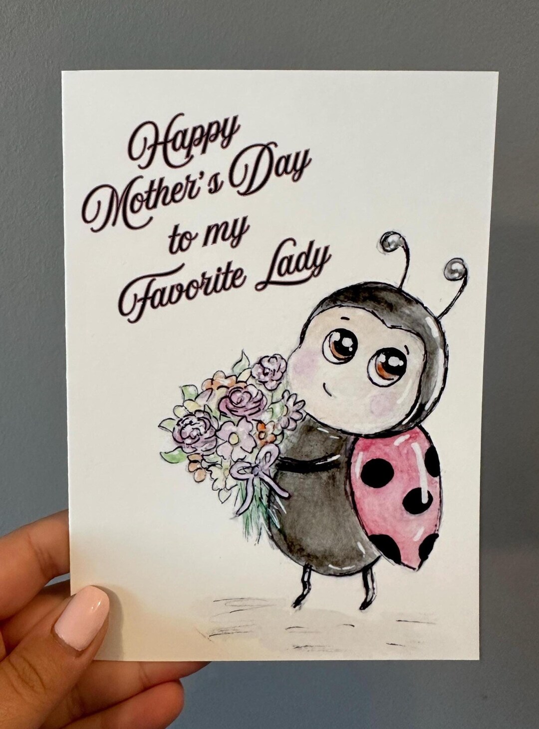Hand Painted Watercolor Mother's Day Card - Etsy