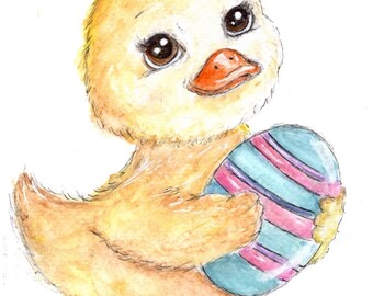Biglietto di Pasqua dipinto a mano con acquerello_Stampa