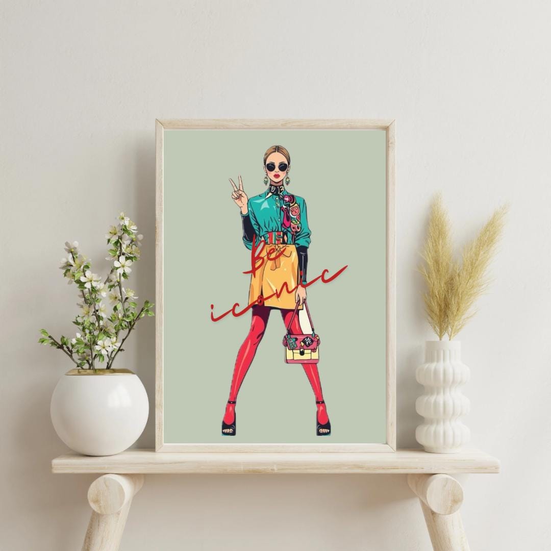 Fashion Wall Art Printable Digital Download Poster Chic Girl