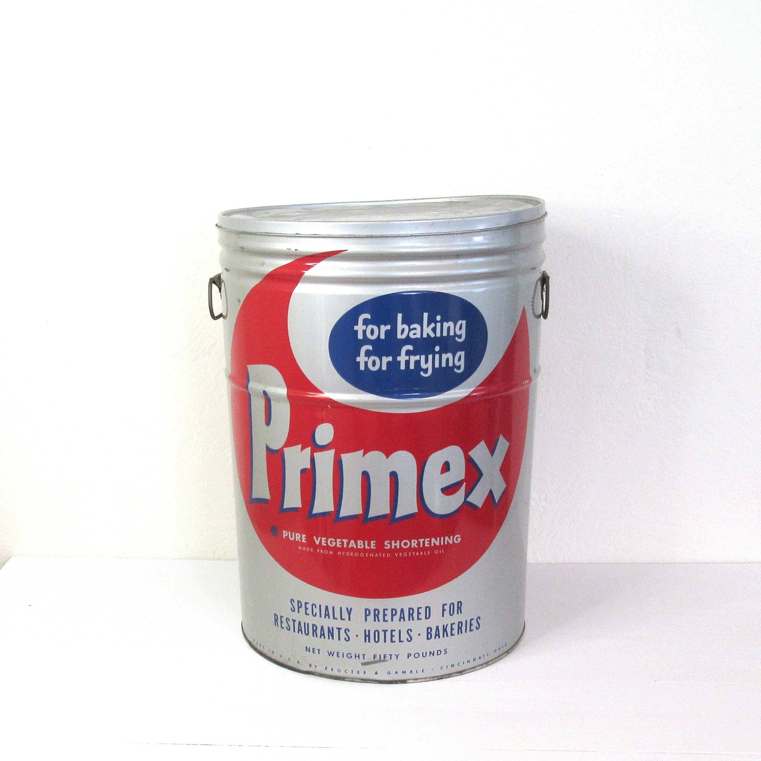 ビンテージ Leavitt＆Peirce TIN缶[TIN-64] Vintage Primex Shortening Tin – Large 50 Lb Advertising Can
