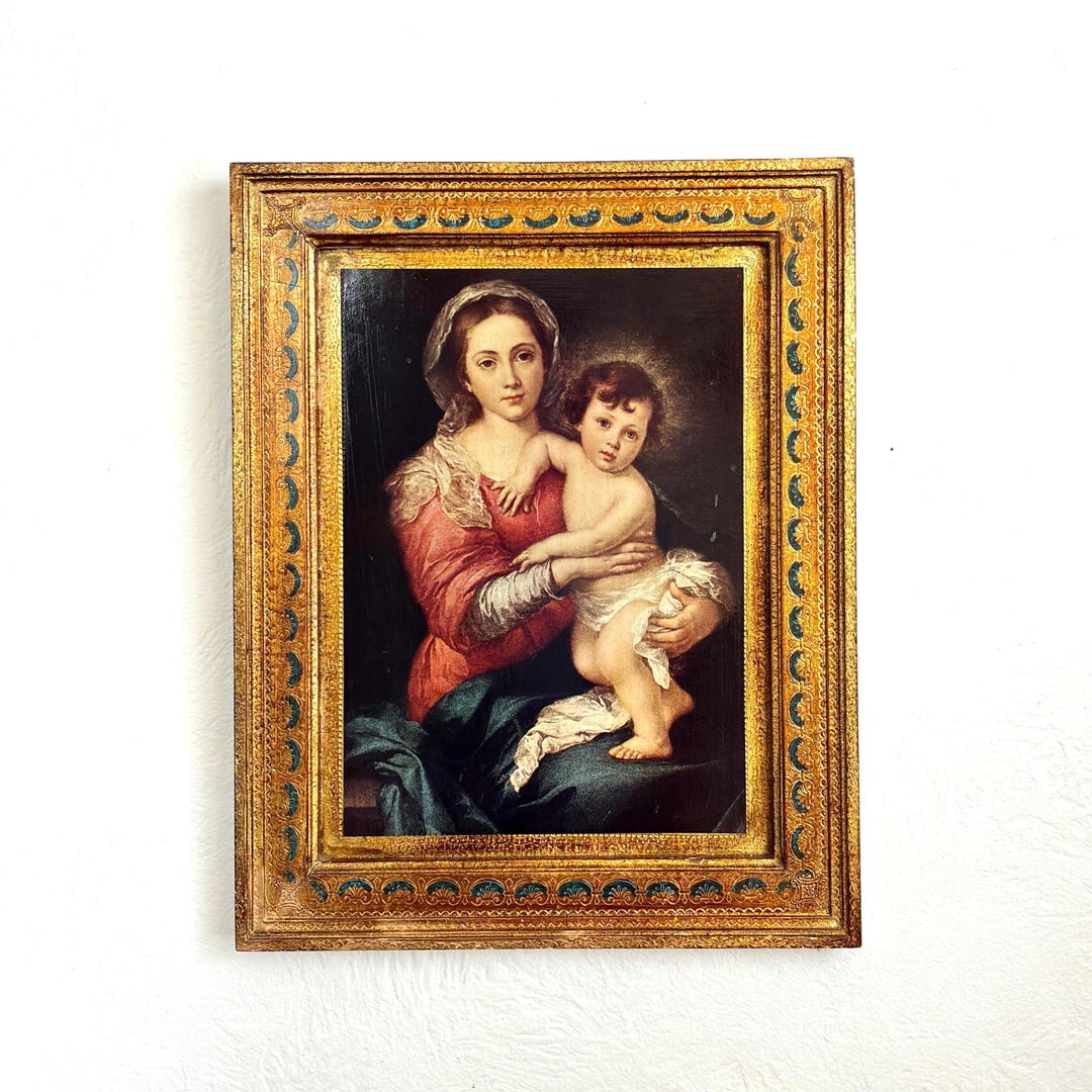 Vintage Florentine Style Madonna and Child Wall Art, Made in Italy ...