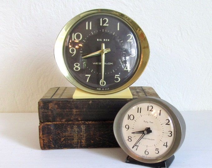 Vintage Westclox Windup Alarm Clocks, Big Ben and Baby Ben Classic Timepieces, Nostalgic Decor