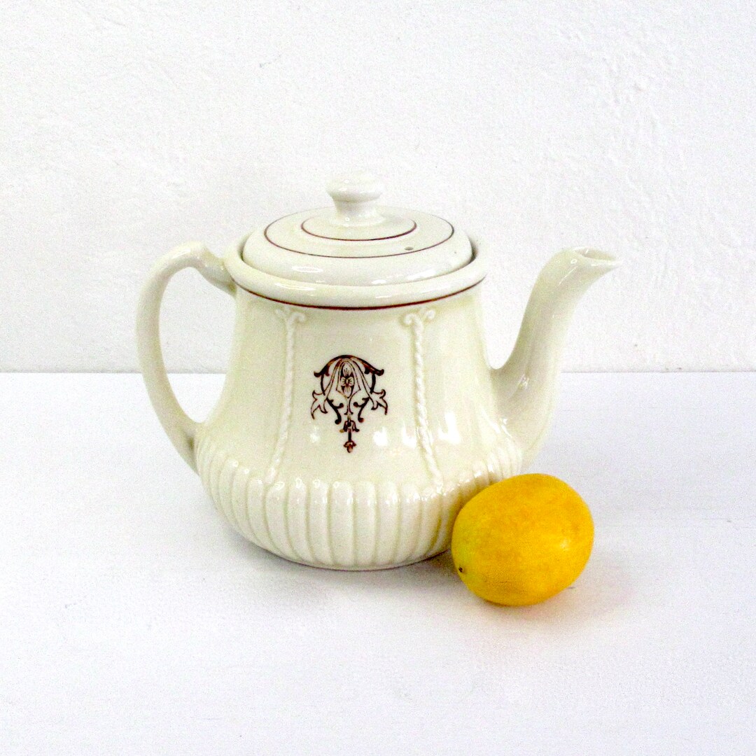 Vintage Porcelier Teapot, 1930's Vitreous China Tea Pot for Traditional
