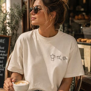 Coffee Lover Shirt | Espresso Graphic Tee | Moka Pot T-Shirt | Minimalist Coffee Shirt | Oversized Unisex Tee | Minimal Line Art | Coffee