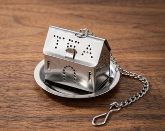 Infusore per tè in acciaio inox / Filtro per tè sfuso con vassoio raccogligocce