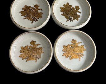 Vintage Andrea by Sadek Hand Painted Porcelain Coaster/Tricket Dish Set of 4.