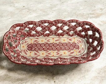 Temp-Tations By Tara Old World Red Lattice Bread Basket.