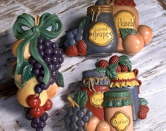 Vintage Home Interior Fruit Wall Plaques
