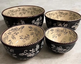 Temp-Tations By Tara Black Floral Lace Mixing Bowls with Lids