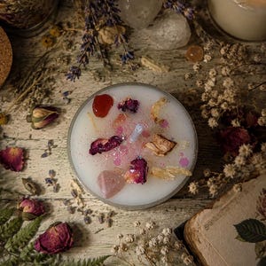 Coffret de bougies rituelles d'été Solar Bloom | Bougies d'intention en cristal | Cadeau bougie chauffe-plat pour le solstice d'été | Décoration d'intérieur inspirée par la magie