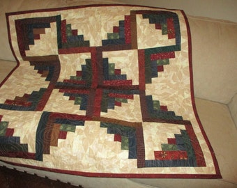 Log Cabin Quilt, Decorator quilt,42 inch quilt 1216-01