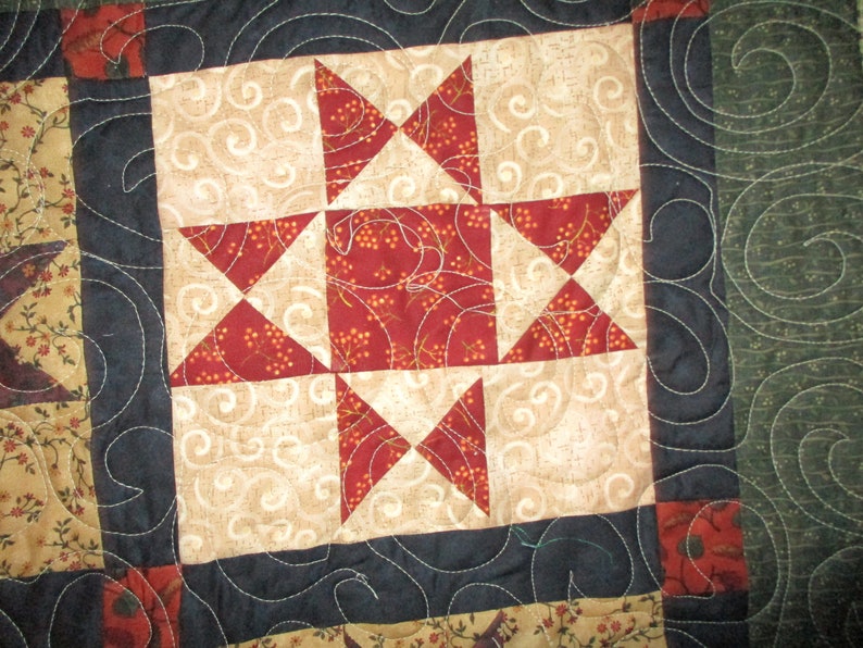 Stars Decorator Quilt, Free Shipping, Country quilt 0226-02 image 7