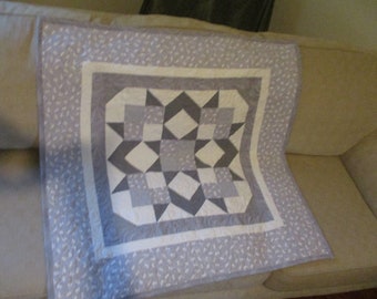 Gray  Mice Baby Quilt, Baby Quilt, Free Shipping,030-02