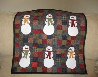 Snowman quilt, Free Shipping 0224-01